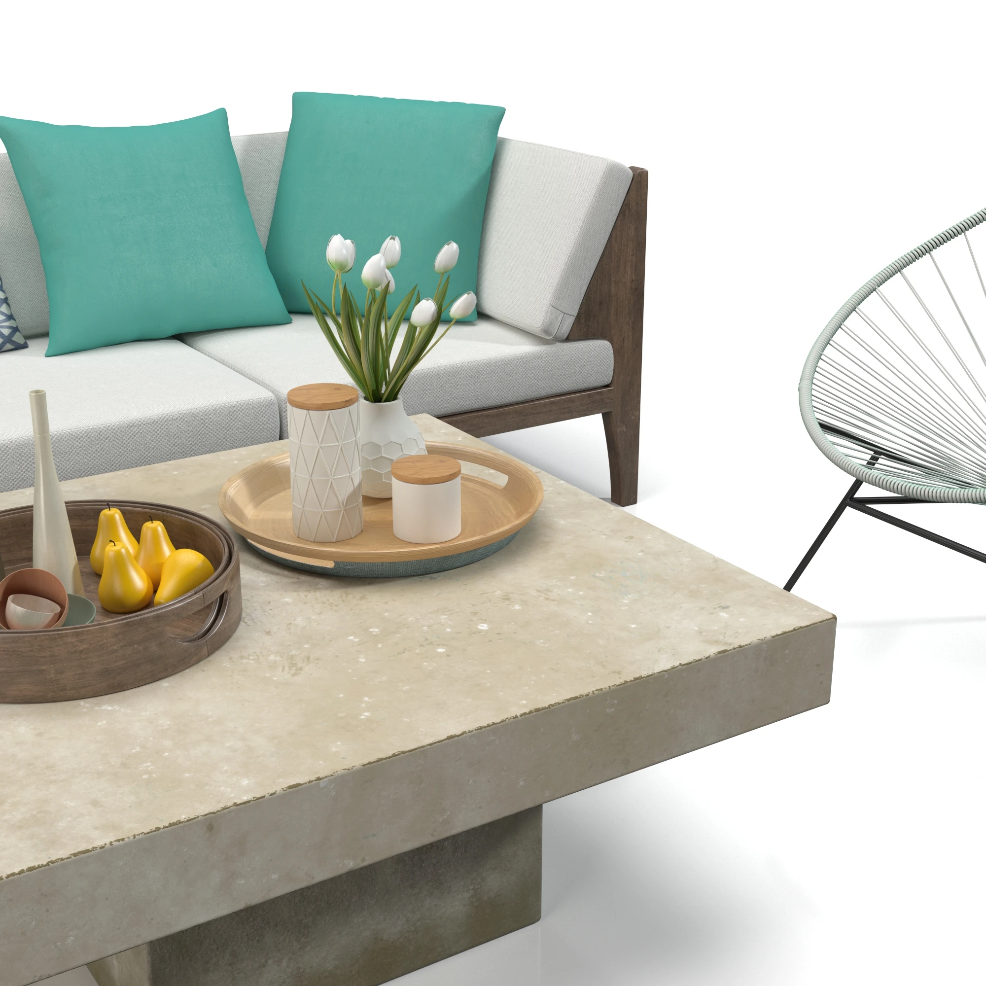 Elba Sectional Sofa Set 3D Model_04